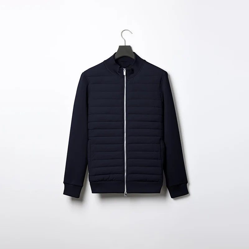 Autumn Winter Lightweight Stand Collar Down Jacket for Men Solid Slim Zipper Casual Warm Parkas Outwear Business Causal Jackets