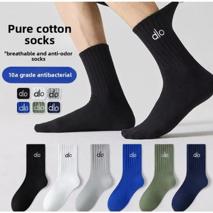 Men's Large Size Anti-Odor Basketball Socks Comfortable Breathable Pure Xinjiang Cotton Sports Cr for Youth Students