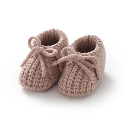 Baby Shoes Knitted Infant Child Bed Footwear 0-18M Cute Turn-down Breathable Newborn Boys Girls Walk Boots Fashion Solid Bandage