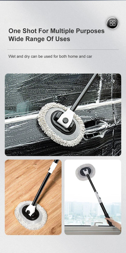 LEIBOO Car Wash Mop Cleaning Brush Telescoping Long Handle Cleaning Mop Retractable Bent Bar Car Wash Brush Auto Accessories Car Cleaning Tools