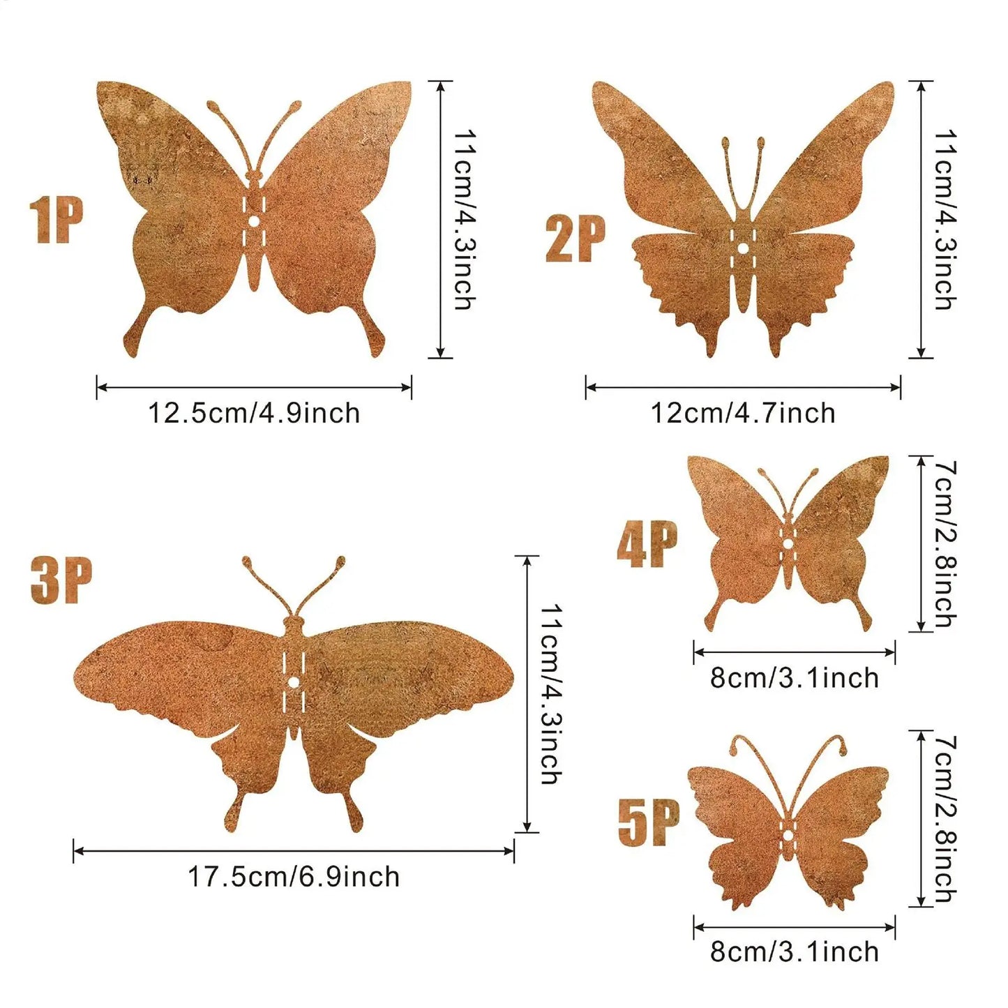 Metal Butterfly Wall Decor 15 Piece Set Aesthetic Wall Art for Girls Room Bedroom Nursery Bathroom Garden Outdoor Party Decor