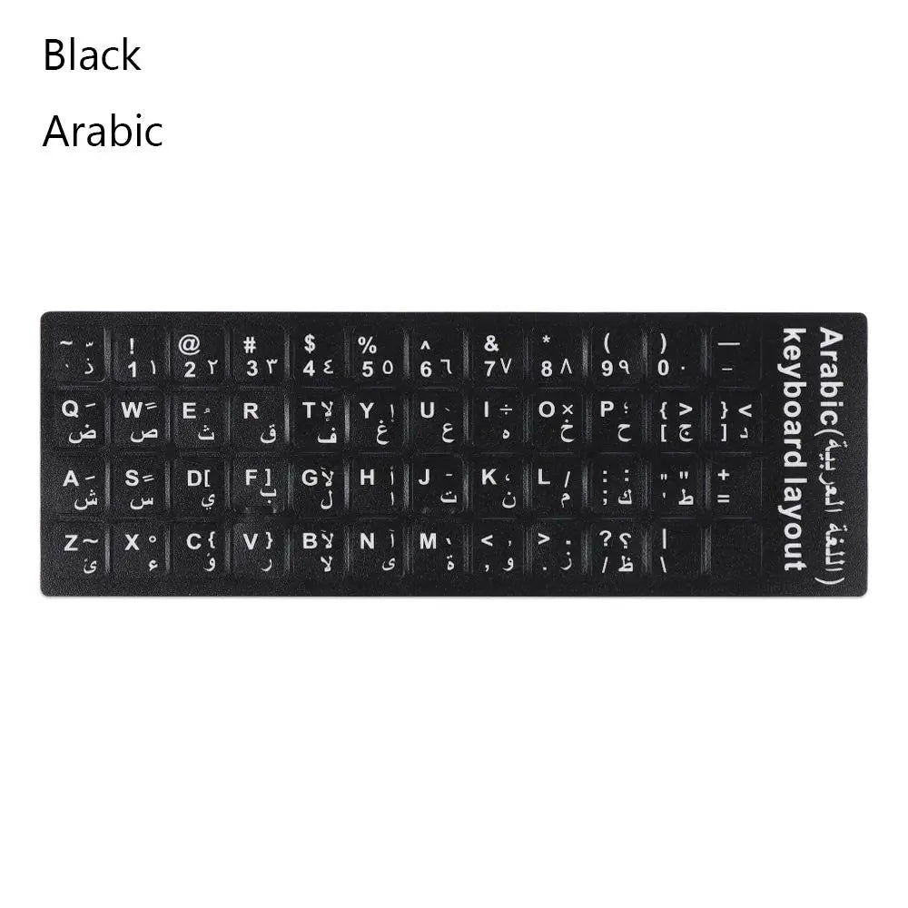 Non-slip Arabic Deutsch Spanish Keyboard Stickers Russian Letter Alphabet Layout English Wear-resistant Keyboard Covers