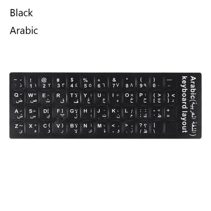 Non-slip Arabic Deutsch Spanish Keyboard Stickers Russian Letter Alphabet Layout English Wear-resistant Keyboard Covers