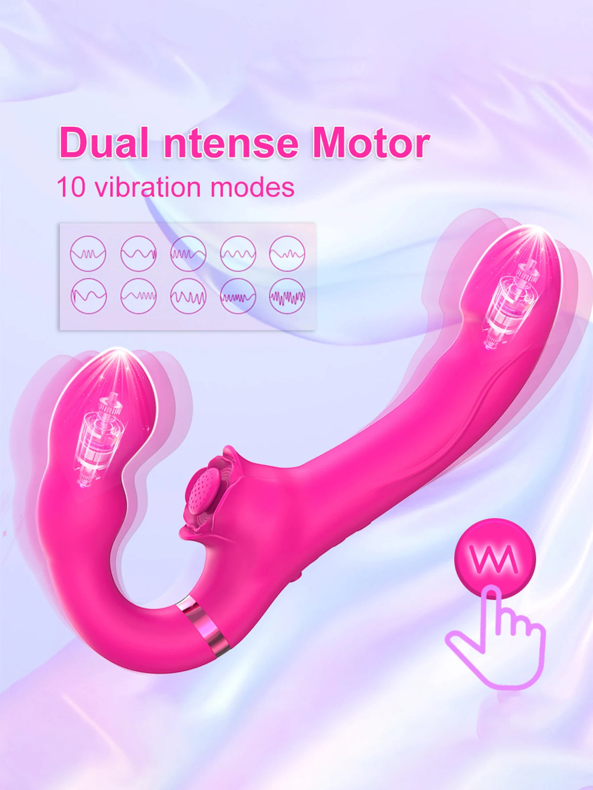APP Strapless Strap-On G-Spot Dildo Vibrator Realistic Double-Ended Vibrating Butt Plug Anal Sex Toys for Women Lesbians Couples