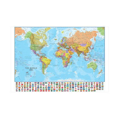 90*60cm World Map in English- Educational Map Canvas Painting Posters and Prints Wall Decoration for Office School Supplies