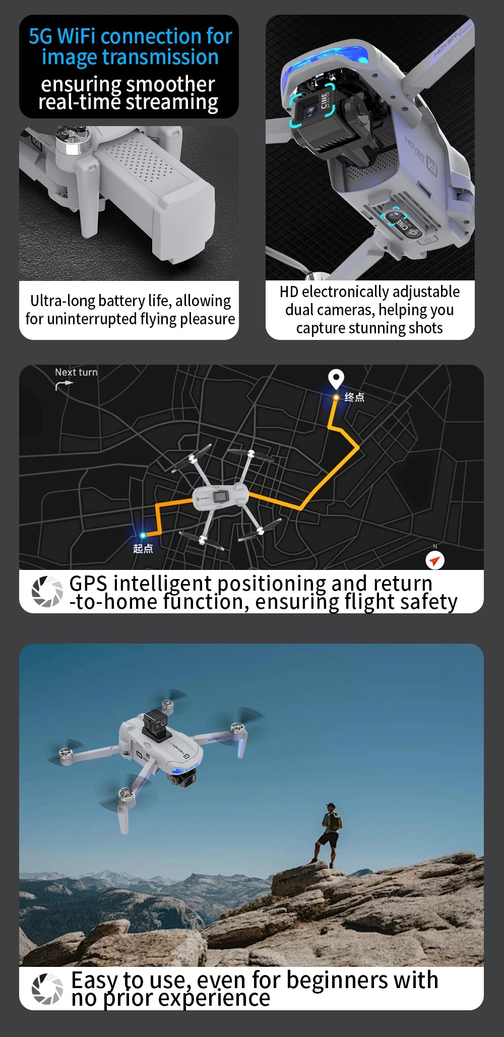X40 PRO GPS Drone Profesional 8K HD Camera 3-axis Gimbal Aerial Brushless Motors 360° Obstacle Avoidance 5G FPV Security Drones