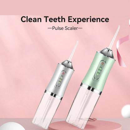 Portable Oral Irrigator Dental Water Flosser USB Rechargeable Water Jet Floss Tooth Pick Tip 220ml 3 Modes Teeth Cleaner
