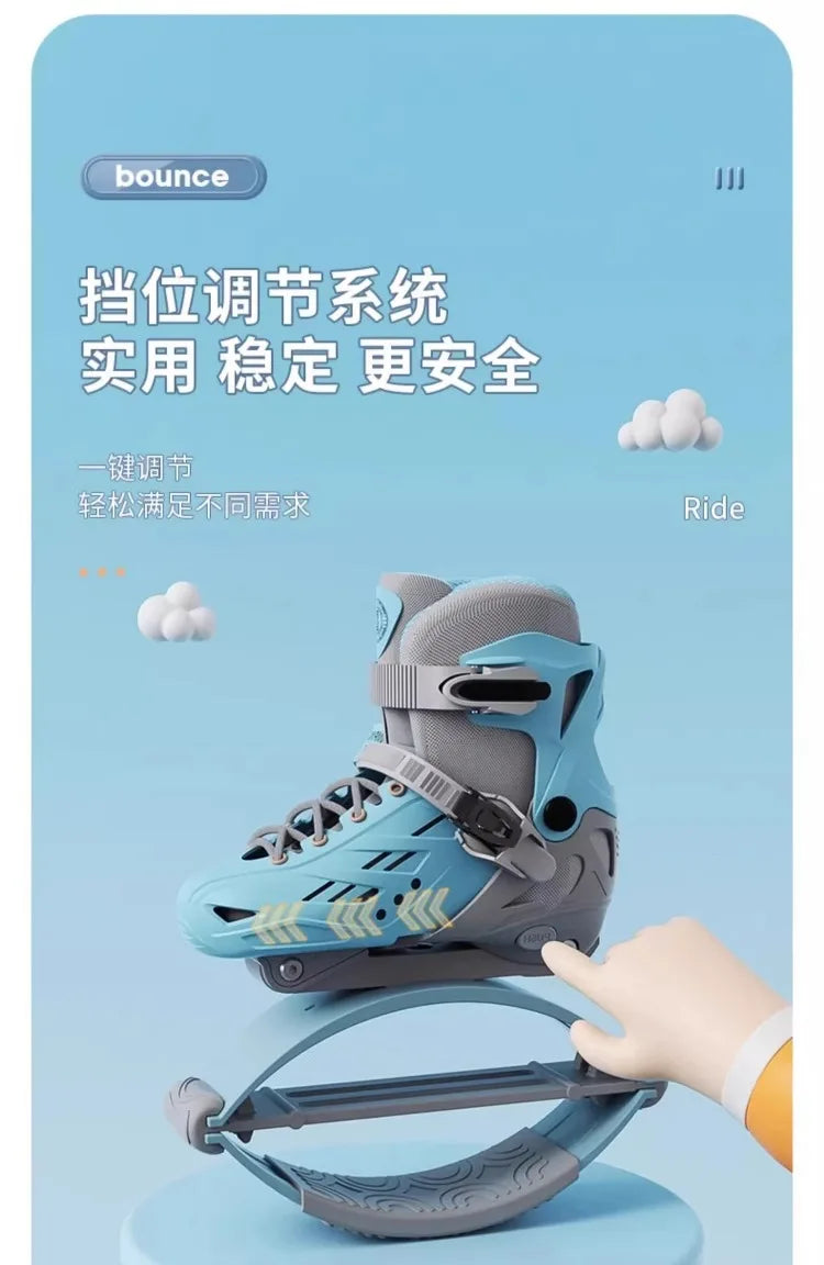 Fitness Roller Skating Kangaroo Bounce Shoes Unisex Fitness Exercise Rebound Shoes And Roller Shoes 2 In 1