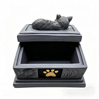 Sleeping Cat Pet Urn Cats Dogs Memorial Cremation Keepsake Urn Pet Ash Holder Container Box Pet Loss Sympathy Gift