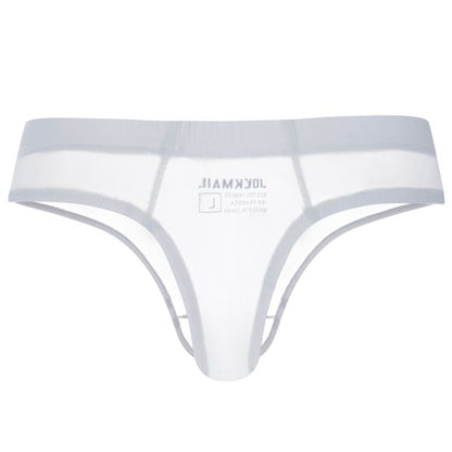 Sexy Gay Men Underwear Panochas Jockstrap Cueca Gay Tangas Sissy Mens Bikini Brief Ice Silk Transparent As Underwear or Swimwear
