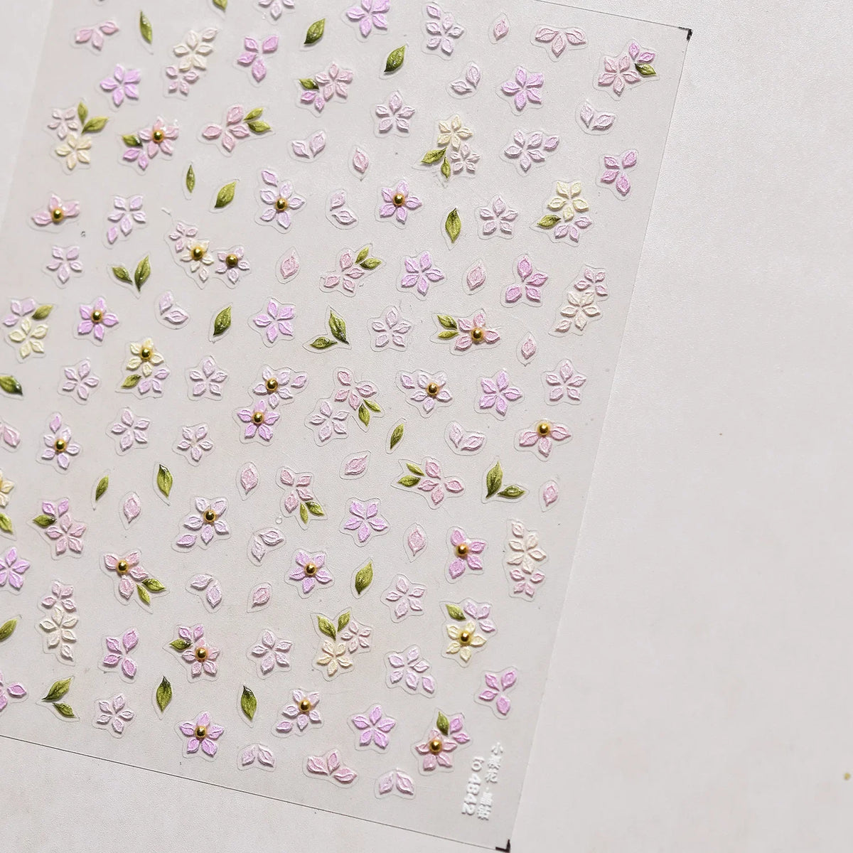 White Flower Petal Cherry Blossom Peach Blossom Falling Petal Floral Gradient 5D Self Adhesive Nail Art Sticker Manicure Decals