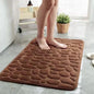 Non Slip Coral Velvet Floor Mat Embossed Stone Memory Foam Thick Absorbent Bathroom Household Indoor Rug Decor