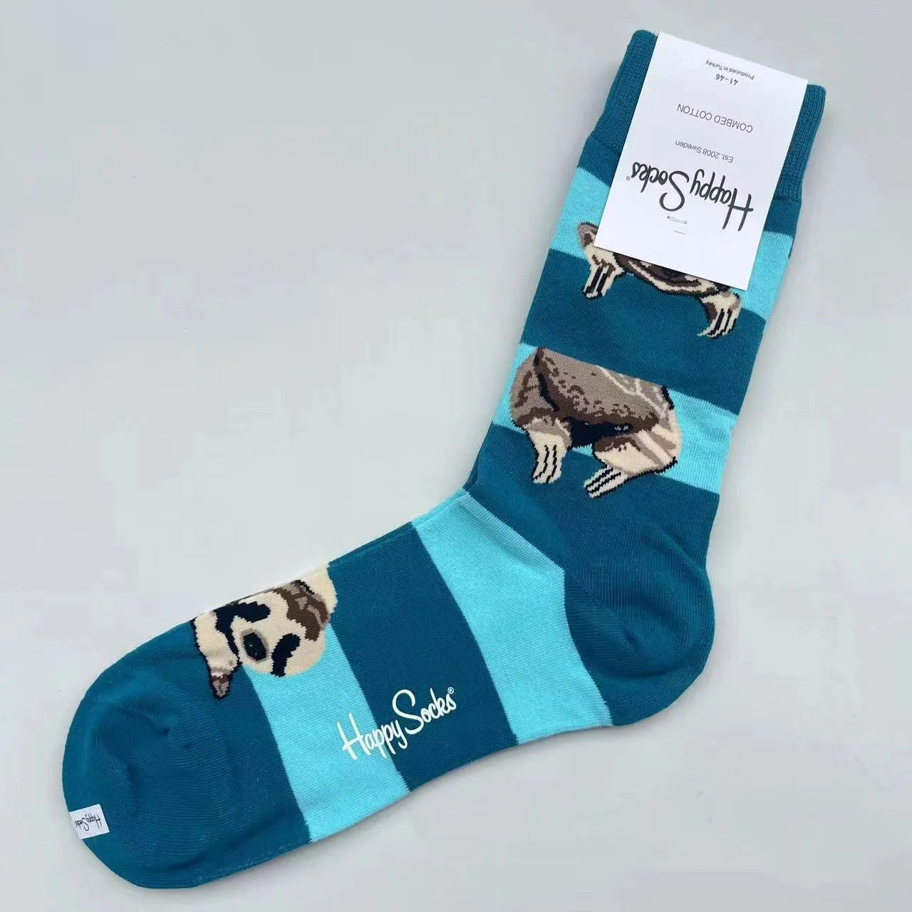 Happy Socks Men's Mid-tube Socks Four Seasons Pure Cotton Classic Socks SIZE 41-46