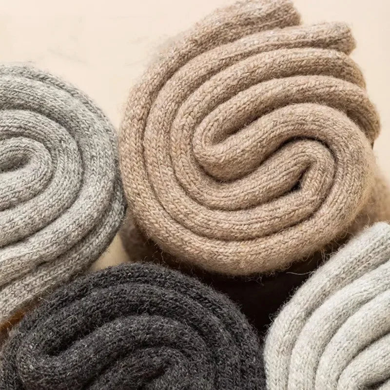4Pairs/Lot Men's Winter Super Thick Thermal Socks Wool Men Women Solid High Quality Merino Wool Socks Cold Snow Warm Wool Socks