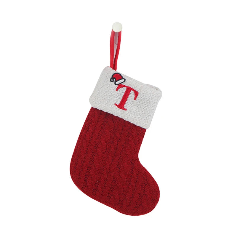 Christmas Alphabet Knitting Socks Christmas Tree Ornaments Christmas Decorations For Home 2024 Navidad Noel 2025Xmas Gift