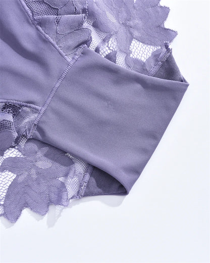 S-XXL Women Lace Panties Patchwork Seamless Underwear Sexy Luxury Hollow Out Solid Briefs Girls' Mid Rise Breathable Lingerie