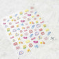 Collage Text English Letter Musical Note Star Graffiti Colorful 5D Love Heart Bowknot Nail Art Sticker Adhesive Manicure Decals