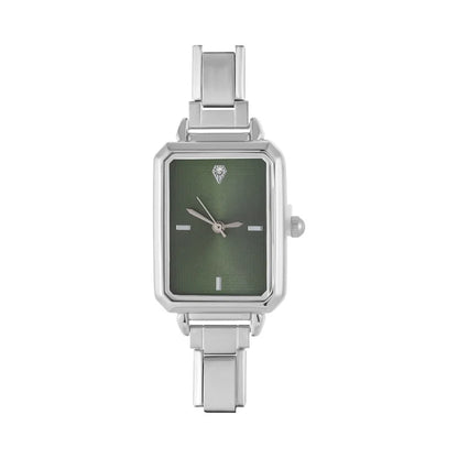 Fashion Colorful Dial Square Stainless Steel Women Watch Head Fit 9mm Bracelet For Party Friend Wife Birthday Jewelry Gifts