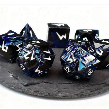 D&D Dice 7 Die Metal DND Dice Set, Weighted Metallic for Dungeons and Dragons Dice Set, Polyhedral D and D Dice Roleplaying Cube