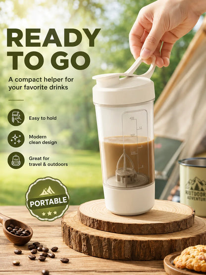Portable Auto Stirring Cup, Transparent Measuring Electric Blender USB Charging for Milk Powder Smoothies