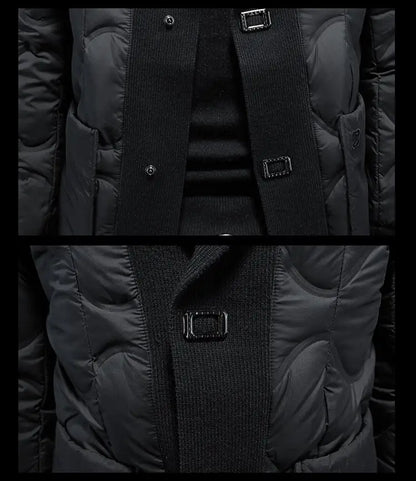 High quality 2025 Winter 90% White Duck New Fashion British Style Casual Loose Slim Mid-length Down Jacket