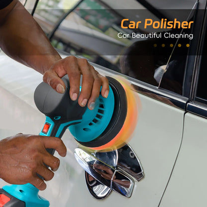 Podofo 6 Gear 5500 RPM Cordless Brushless Car Polisher 6 In 1 Mini Car Buffers Polishers Kit Fit Makita Battery Orbital Polisher For Car Boat Detailing, Polishing, Scratch Removing Without Battery With Storage Bag