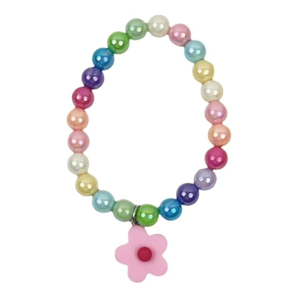 Cute Adjustable Beaded Cat Flower Pendant Candy Color Cat Pet Neck Chain Pet Jewelry Elastic Dog Cat Pet Collar Kitten Puppy