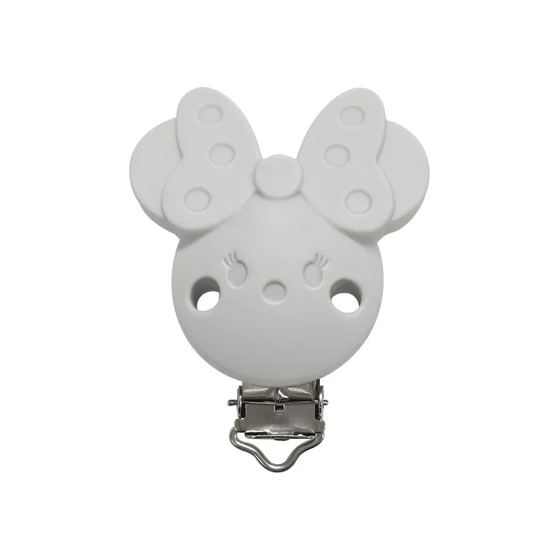10pcs Silicone Cartoon Pacifier Clips Food Grade Silicone DIY Baby Teether Toy Necklace Pacifier Chain Dummy Clips