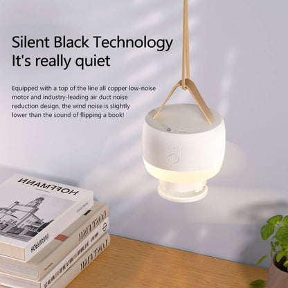 LED Light With Fan Portable Silent Ceiling Fans Light Rechargeable/Plug-in LED Lamp Remote Control 3600mAh for Bedroom Camping