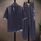 (Shirt + trousers) 2026 summer shirts men fashion Cotton shirts men's breathable sets High quality shirts Two Piece size M-5XL