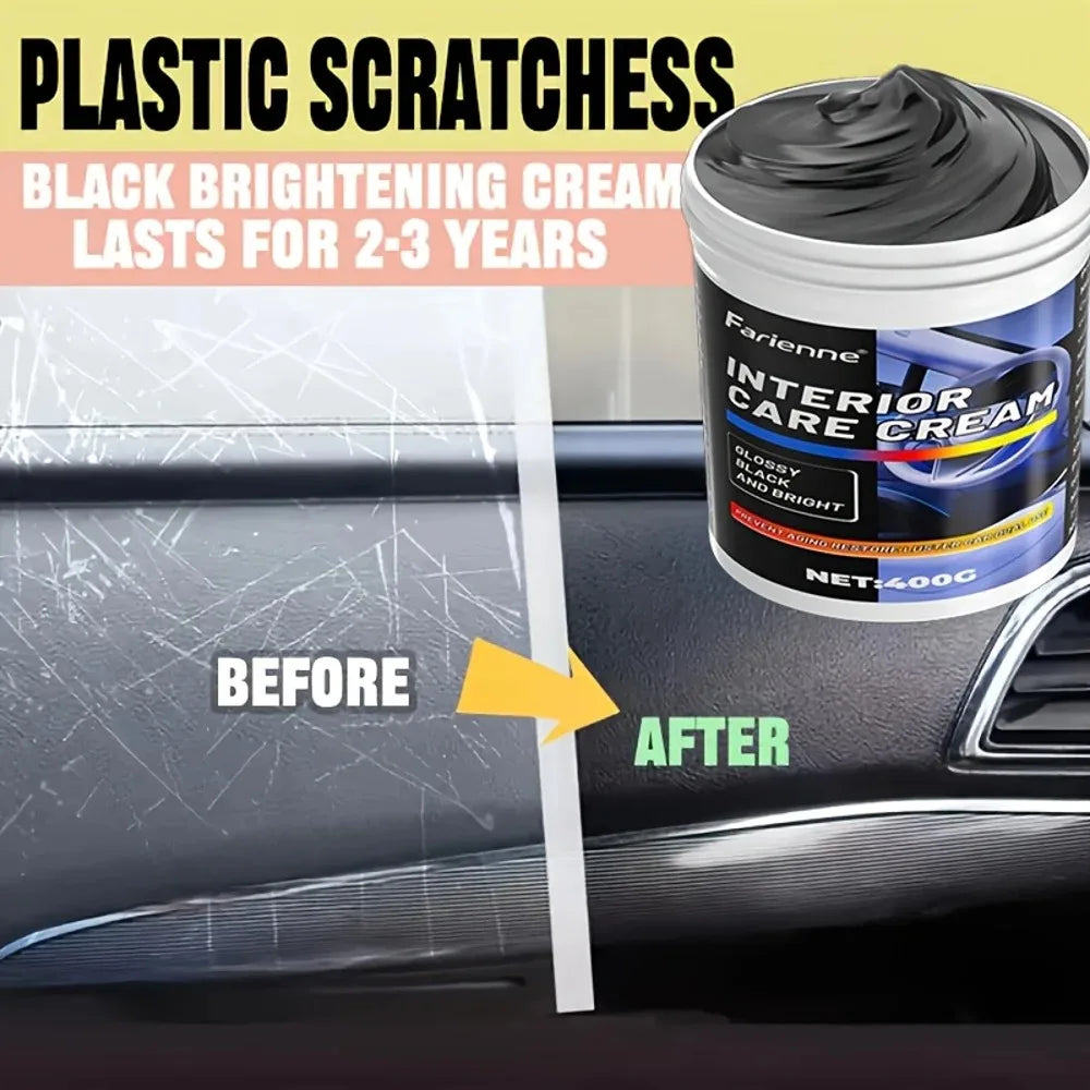 NEW Heavy-Duty Car Plastic Renovator Wax - Fast-Acting Scratch Repair, Restores & Protects Car Bumpers, Interiors, Dashboard, D