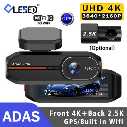 4K 3840*2160P Dash Cam WiFi GPS ADAS Front 4K Rear 2.5K DVR Video Recorder 24H Night Vision Dashcam Car Camera For Car Black Box