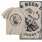 G41 Beige Vintage 100% Cotton Tiger Printed Men's T-shirt |  Streetwear Big Size Cool O-neck men's Tee Tshirt