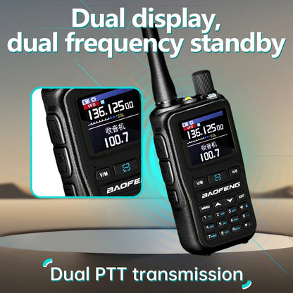 1PC Baofeng Walkie Talkie UV-5R Mini Amateur Radio Multi Band Bluetooth Programming Frequency Dual PTT AM/FM Camping Portable