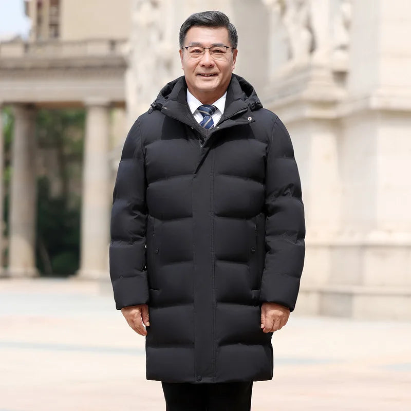 Canada Fashion Winter Jacket for Man Down Coat Parka Men's White Goose Down Jacket -30℃ Hooded Warm Thick Long Padding HXY305