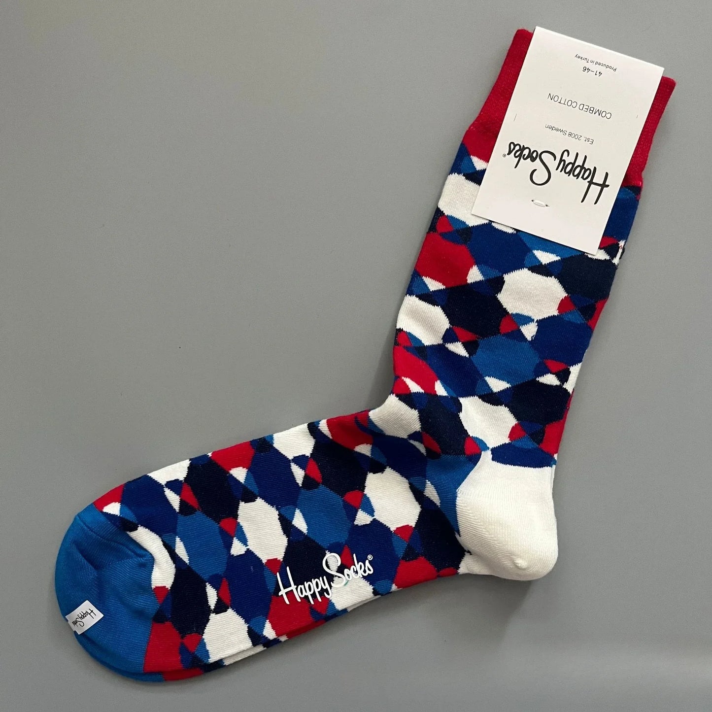 Cotton Happy Socks Men's Classic Crew Sock Shoe Size 10 - 13 Soft