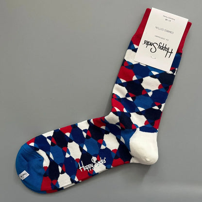 Cotton Happy Socks Men's Classic Crew Sock Shoe Size 10 - 13 Soft