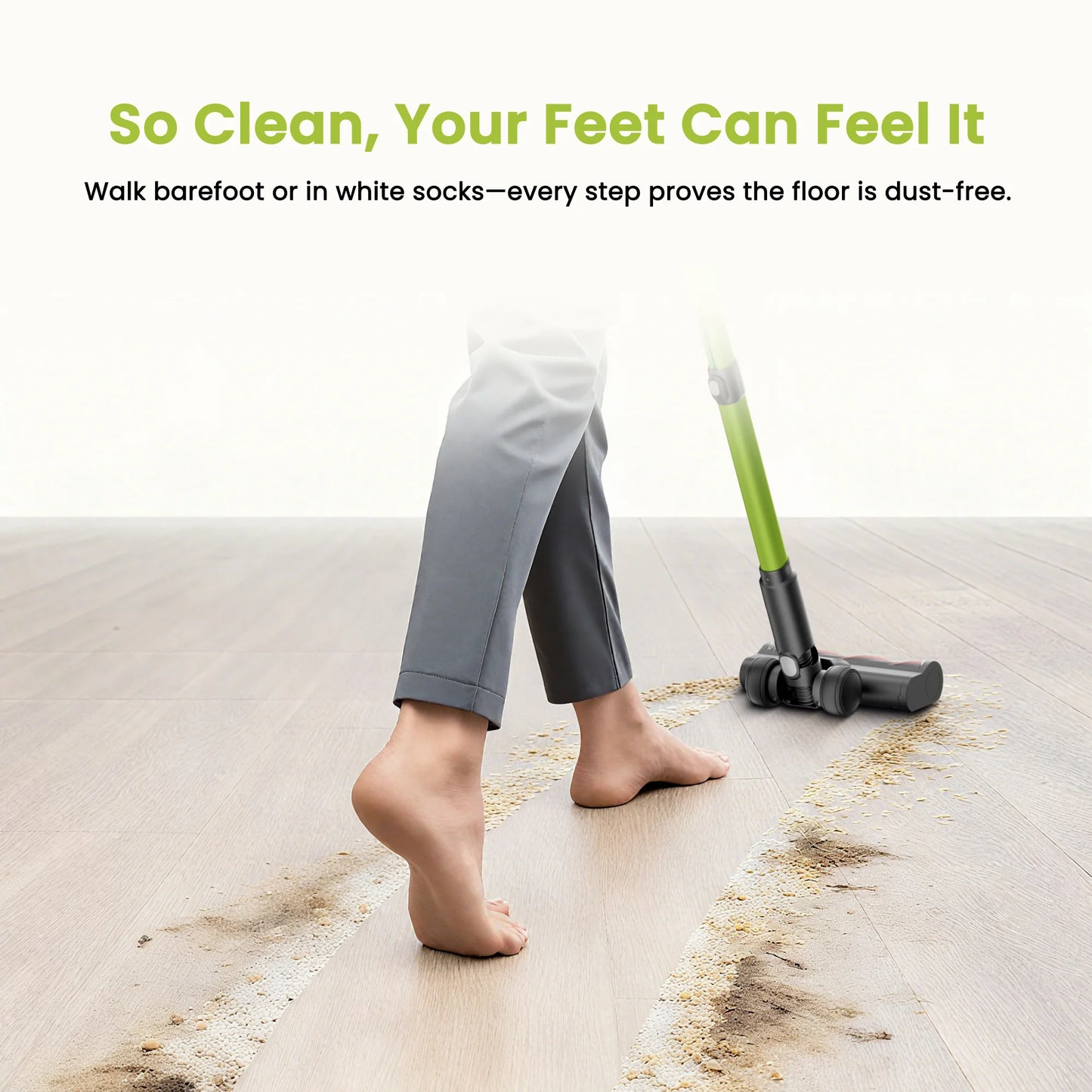 SmartAI V6 80Mins Cordless Vacuum Cleaner 65KPA 650W Powerful Suction Vacuum, 24000mAh Big Battery Vacuum Cleaner