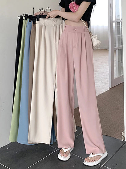 JMPRS Fashion Warm Plush Pants Thick Plaid Women Casual Loose Wide Leg Trousers Korean Streetwear Straight Student Pants New