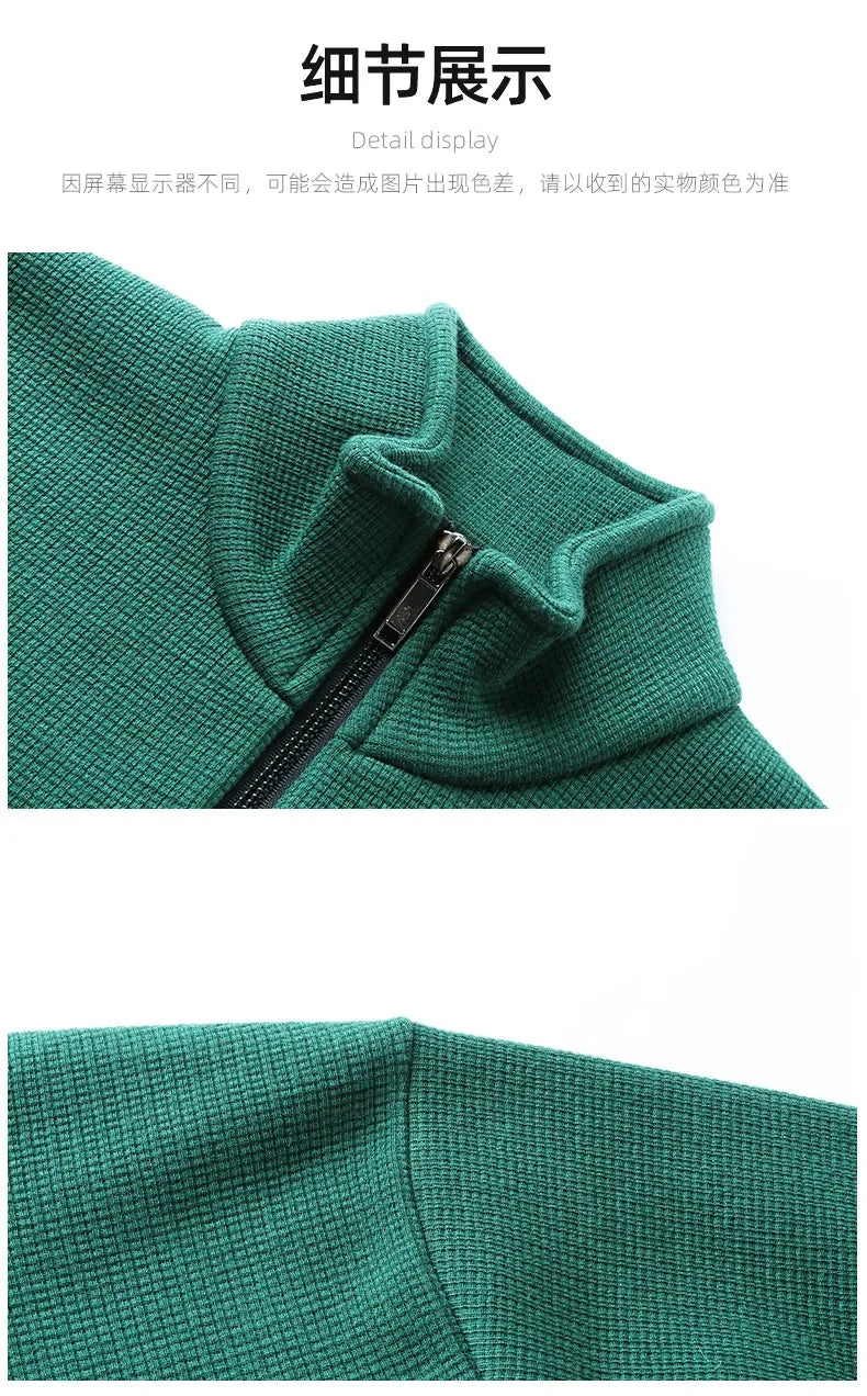 Men's Knitwear Solid Color Chunky Half Zipper Thickening Sweater Warm Sweater Fashion Luxury Men's Clothing Turtleneck Sweater