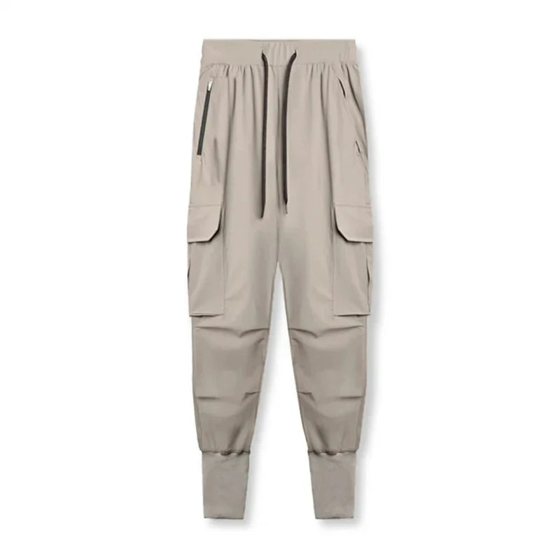 2024 New Men's Cargo Pants Summer Thin Loose Quick-Drying Elastic Leggings Running Training Sweatpants Casual Trend Trousers