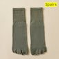 Hot Sale Men's Cotton Toe Socks Moisture-Wicking Odor Control Seamless Toe Design Long Crew Socks for Sports Daily Wear