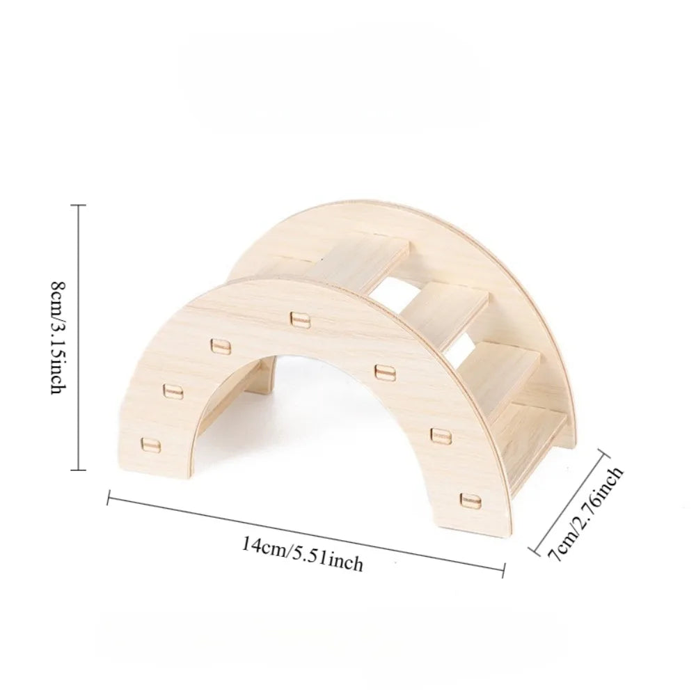 Pet Hamster Wooden Swing Toy for Small Pet Squirrel Golden Bear Guinea Pig Pet Cage Accessories Parrot Seesaw Wooden Bridge Toy
