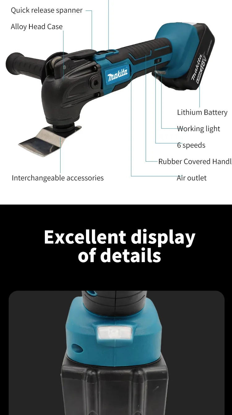 Trimming Cutter: 6-Gear Settings, 18/20V Li-Ion Battery, 340-326mm Length, Multi-Use for Sawing, Cutting, Shoveling For Makita 18v Battery