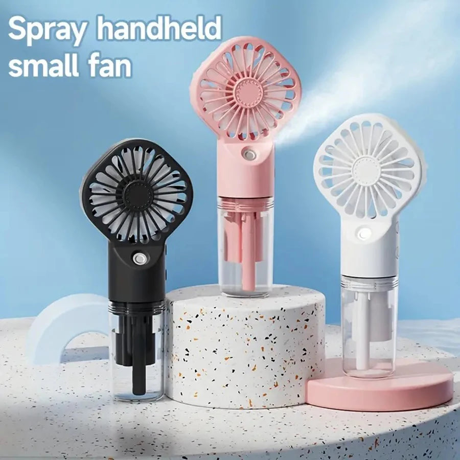 Portable Handheld Spray Fan - USB Charging Mini Humidifier Fan, Suitable for Travel and Outdoor Use as a Handheld Fan