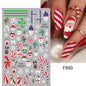 1PCS New Christmas Decorations 2023 New Year Nail Stickers Press on Nails Laser Snowflake Christmas Tree 3D Nail Decal