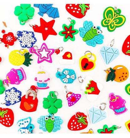 Pendants DIY Colorful Loom Rubber Band Bracelet Jewelry Making Beads Toy Colorful Animal Flower Beads Random Style Elastic Bands