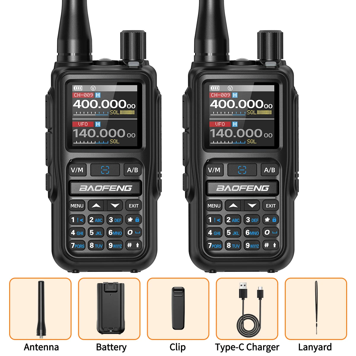 BAOFENG UV-5R Mini Walkie Talkie Multi Band Bluetooth Programming Wireless Copy Frequency 999CH Type-C Long Range Two Way Radio