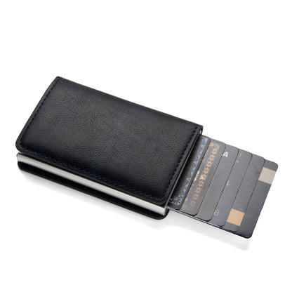 Anti Theft RFID Blocking Credit Card Holder Minimalist Slim Wallet Leather Card Case For Men Women Gift ID Badge