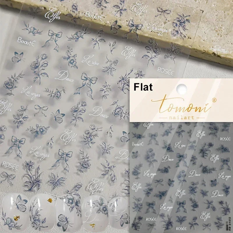 Jelly Butterfly 5D Nail Art Sticker Rhinestone Crystal Charming Shiny Insect Animals DIY Self Adhesive Decoration Manicure Decal